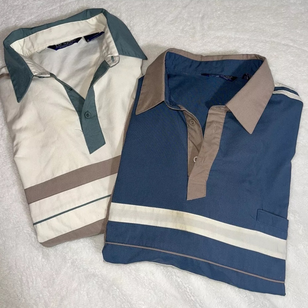 Vintage LD Sport International Men’s Shirt X2 Polo Short Sleeve Banded Bottom XL